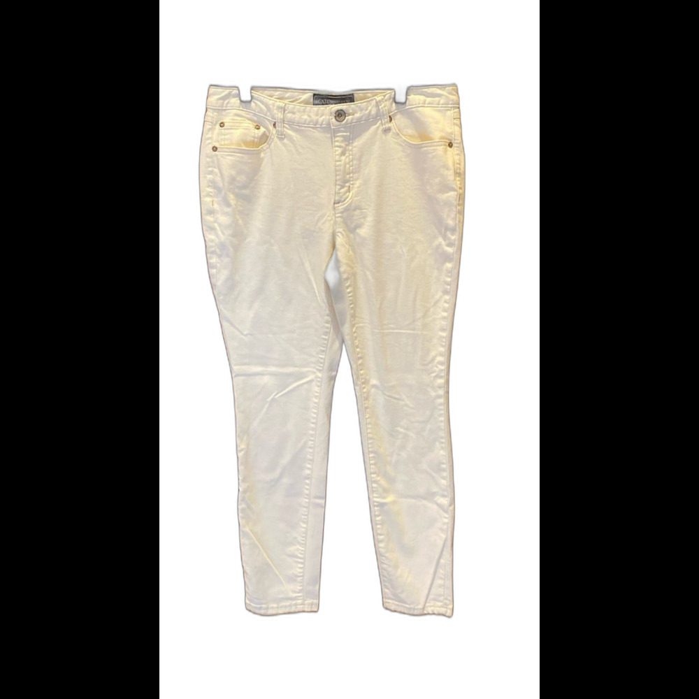 Cato Jeans Premium Ivory Cream ‎ Size 14 Some Stretch 5 Pockets Stylish Summer